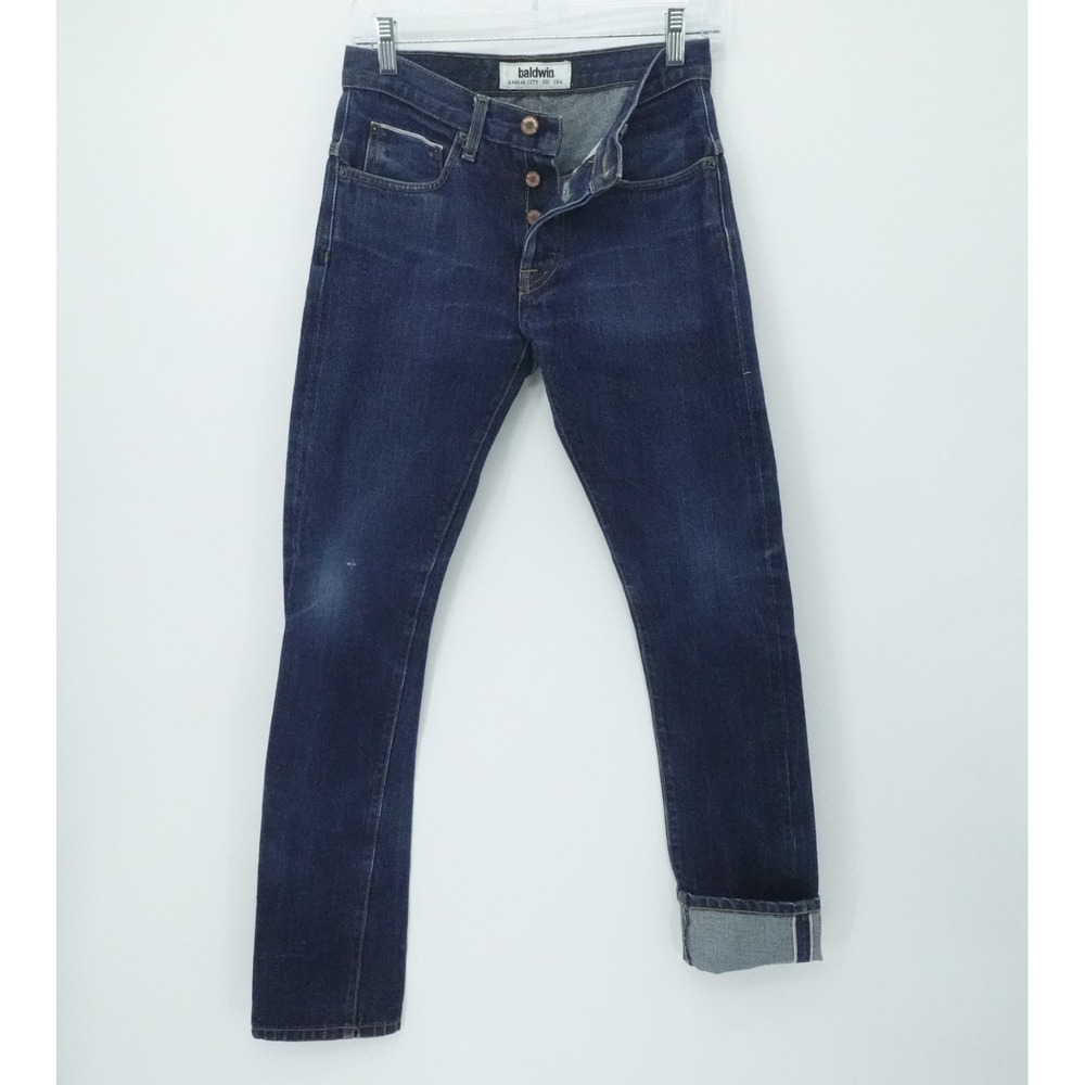 Baldwin Jeans 29 Blue Straight The‎ 77 Drop Yoke 14 oz Japanese Selvedge USA